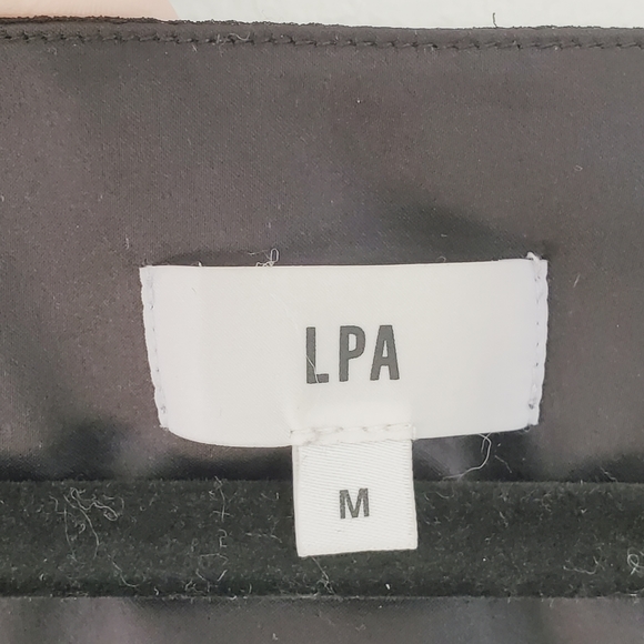 LPA Black Square Neck Puff Sheer LS Sleeve Blouse M - Picture 6 of 15